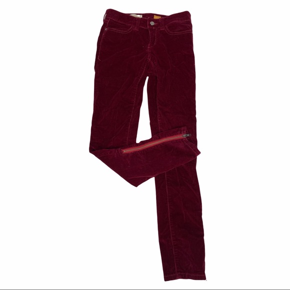 Pilcro + The Letterpress Red Corduroy Zipper Jeans - Picture 3 of 12